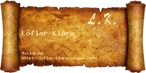 Löfler Klára névjegykártya